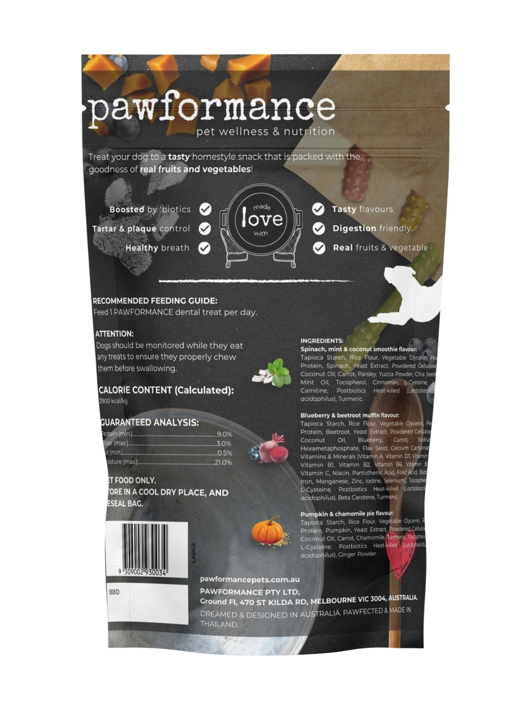 Pawformance pet wellness and nutrition product packaging on a white background