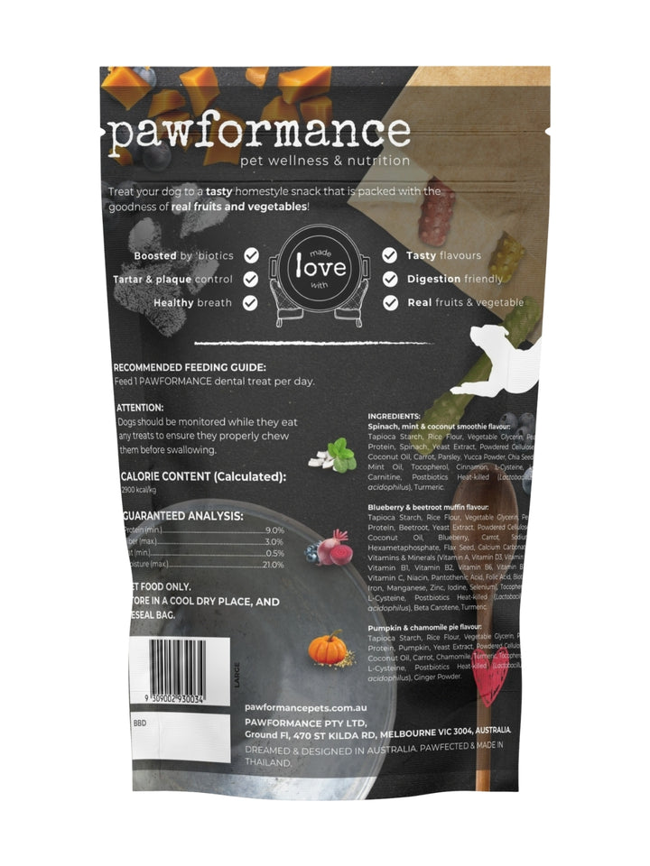 Pawformance pet wellness and nutrition product packaging on a white background